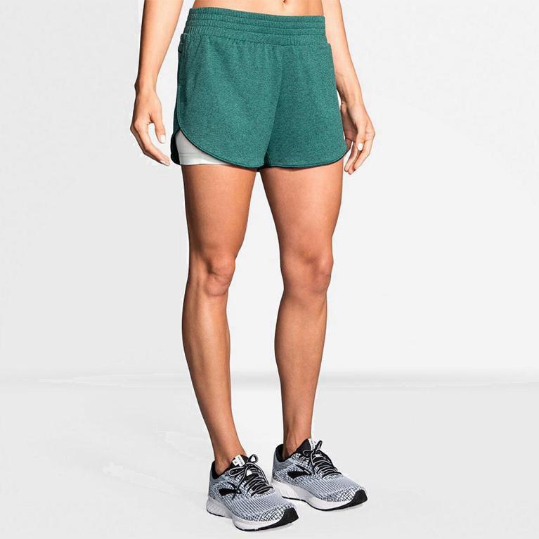 Brooks Rep 3 2-In-1 Calcoes De Corrida Mulher Verdes (42790YZXD)